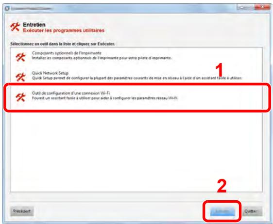 KYOCERA TASKALFA 306CI - [Outil de configuration d'une connexion Wi-Fi] > [Exécuter] - 1