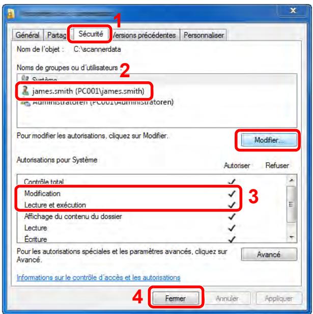 KYOCERA TASKALFA 306CI - Vérifier les détails configurés dans l'onglet [Sécurité]. - 1