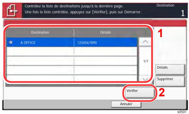 KYOCERA TASKALFA 306CI - Écran de confirmation des destinations - 1