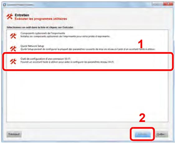KYOCERA TASKALFA 306CI - [Outil de configuration d'une connexion Wi-Fi] > [Exécuter] - 1