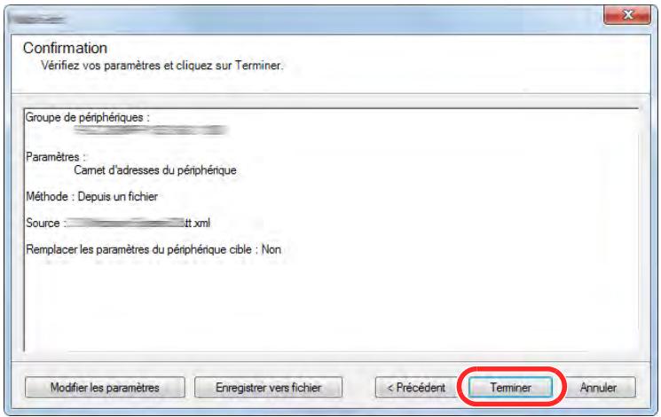 KYOCERA TASKALFA 306CI - Inscription des données du carnet d'adresses sur la machine - 7