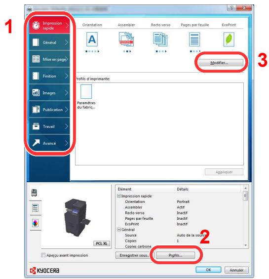 KYOCERA TASKALFA 4002I - Écran des paramètres d'impression du pilote d'imprimante - 1