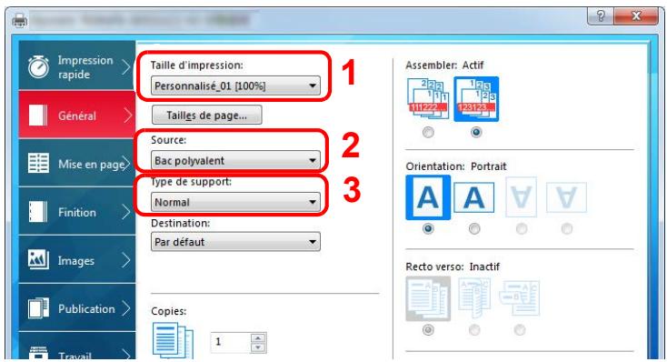 KYOCERA TASKALFA 3252CI - Configurer le format de papier d'impression. - 1