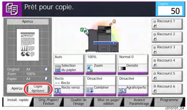 KYOCERA TASKALFA 3252CI - Sélectionner [Copie épreuve]. - 1