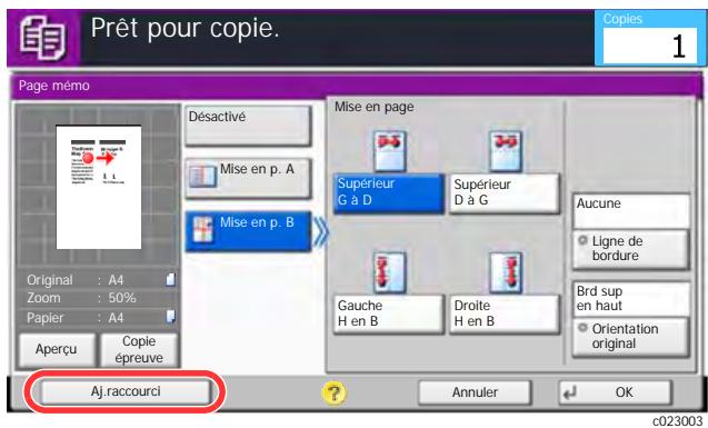 KYOCERA TASKALFA 3252CI - Ajout de raccourcis - 1