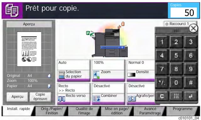 KYOCERA TASKALFA 6002I - Entrer le nombre de copies à l'aide des touches numériques. - 1