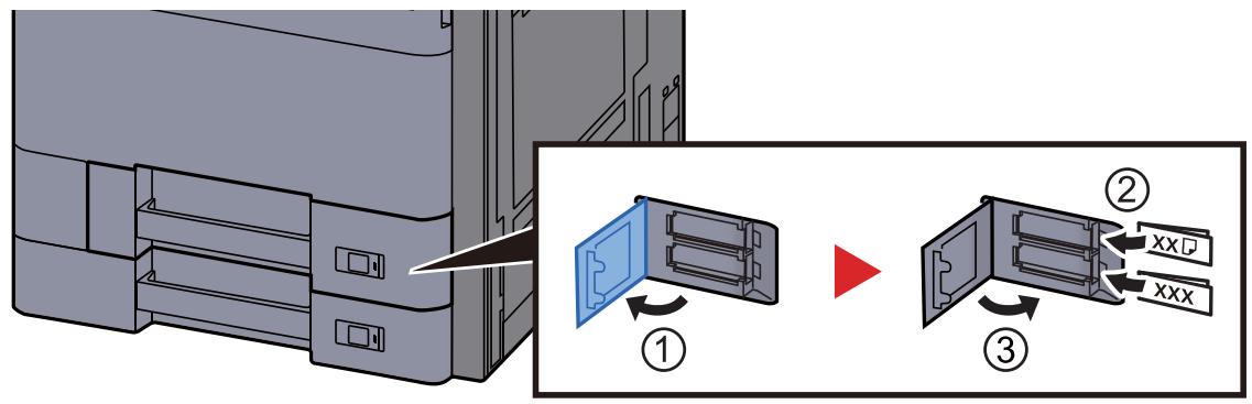 KYOCERA TASKALFA 6002I - Introduire l'indication sur la feuille de sorte qu'elle corresponde au format et au type de papier à placer - 1