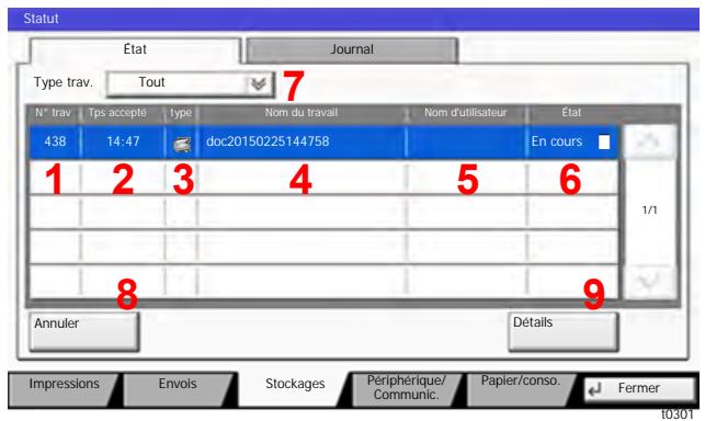 KYOCERA TASKALFA 6002I - Écran État Stockages - 1
