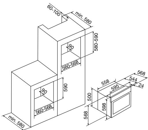 GLEM GMF202 - GMF254IX - FOUR 90 CM - 67