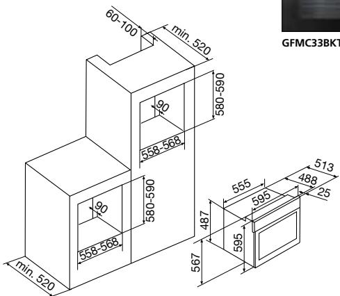 GLEM GMF202 - GMF254IX - FOUR 90 CM - 94