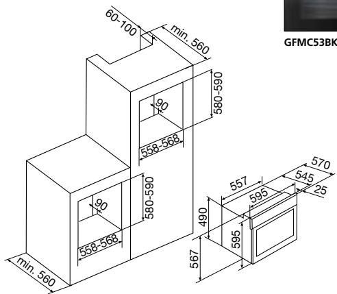 GLEM GMF202 - GMF254IX - FOUR 90 CM - 85