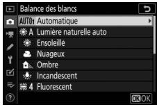 NIKON Z 50 - Z50 - Menu balance des blancs : réglage précis - 1