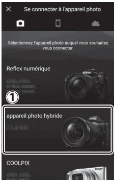 NIKON Z 50 - Z50 - Périphérique android : touchez appareil photo hybride pour afficher les options de connexion, puis touchez association (Bluetooth). - 1