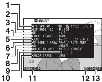 NIKON Z 50 - Z50 - Données de prise de vue, page 1 (général) - 1