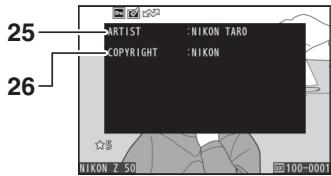 NIKON Z 50 - Z50 - Données de prise de vue, page 5 (informations de copyright) - 1