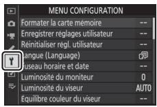 NIKON Z 50 - Z50 - Menu configuration: configuration de l'appareil photo - 1