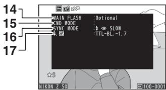 NIKON Z 50 - Z50 - Données de prise de vue, page 2 (information sur le flash) - 1