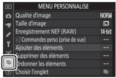 NIKON Z 50 - Z50 - Menu personnalisé/réglages récents - 1