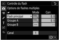 NIKON Z 50 - Z50 - : Réglez les paramètres du flash principal. - 1