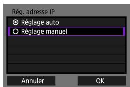 CANON EOS M100 - Configuration manuelle de l'adresse IP - 1