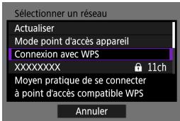 CANON EOS M100 - Sélectionnez [changer réseau]. - 1