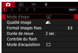 CANON EOS M100 - Écran du menu dans les modes de la zone élémentaire - 1