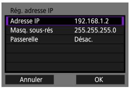 CANON EOS M100 - Configuration manuelle de l'adresse IP - 2