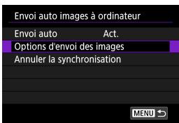 CANON EOS M100 - Sélectionnez [envoi auto images à ordinateur]. - 1