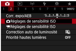 CANON EOS M100 - Plage de sensibilité ISO en cas de réglage manuel - 1