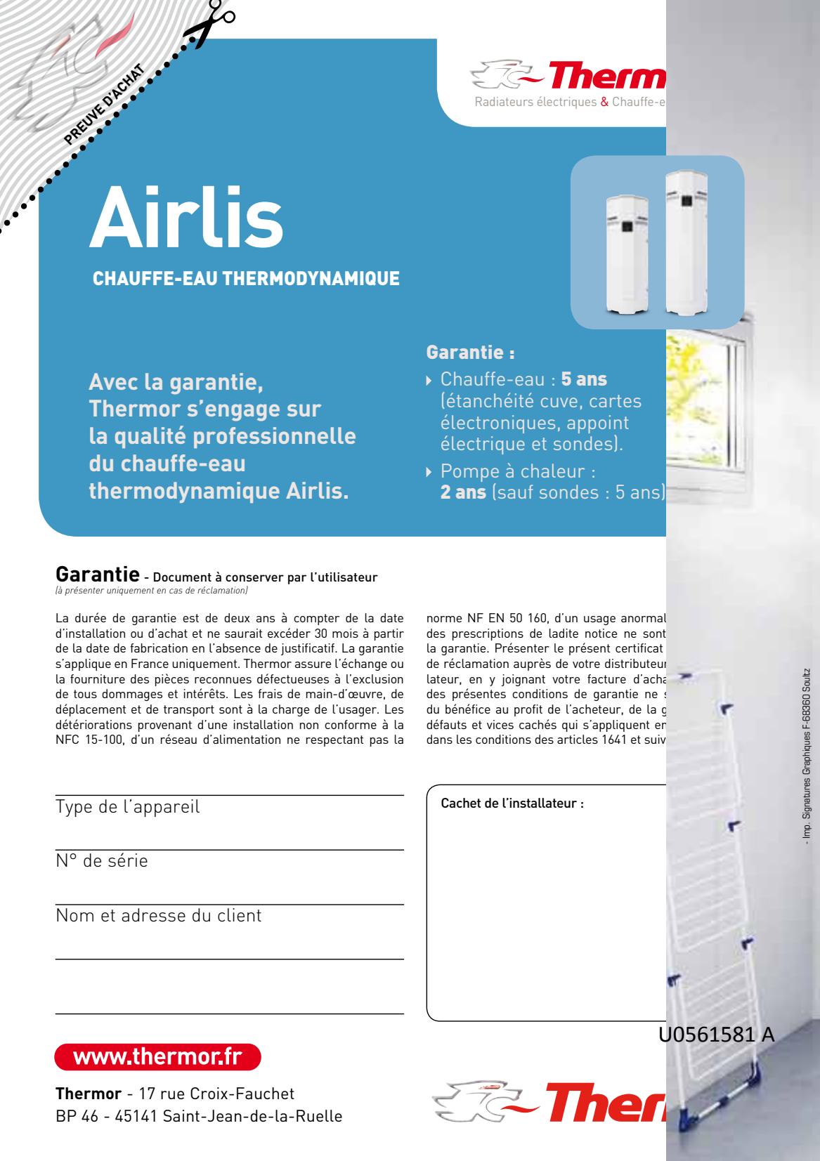 THERMOR AIRLIS - SCHEME Electrique pour la maintenance - 1