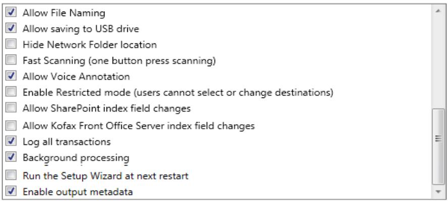 KODAK I3300 - Configuration Options — provides the following options - 2