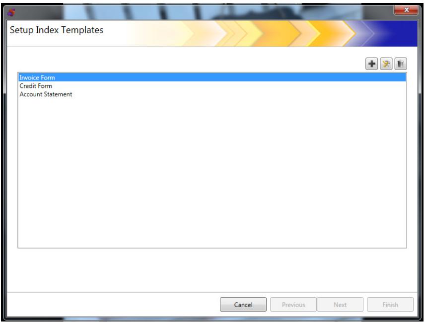 KODAK I3300 - Setup Index Templates screen - 1