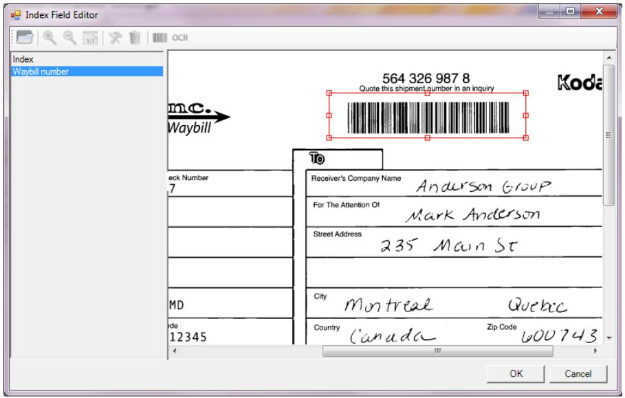 KODAK I3300 - Index Field Editor screen - 1