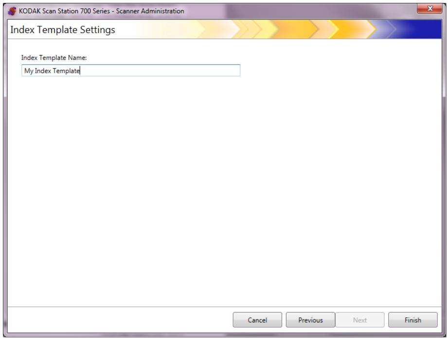 KODAK SCANSTATION 730EX - Index Template Settings (name) screen - 1