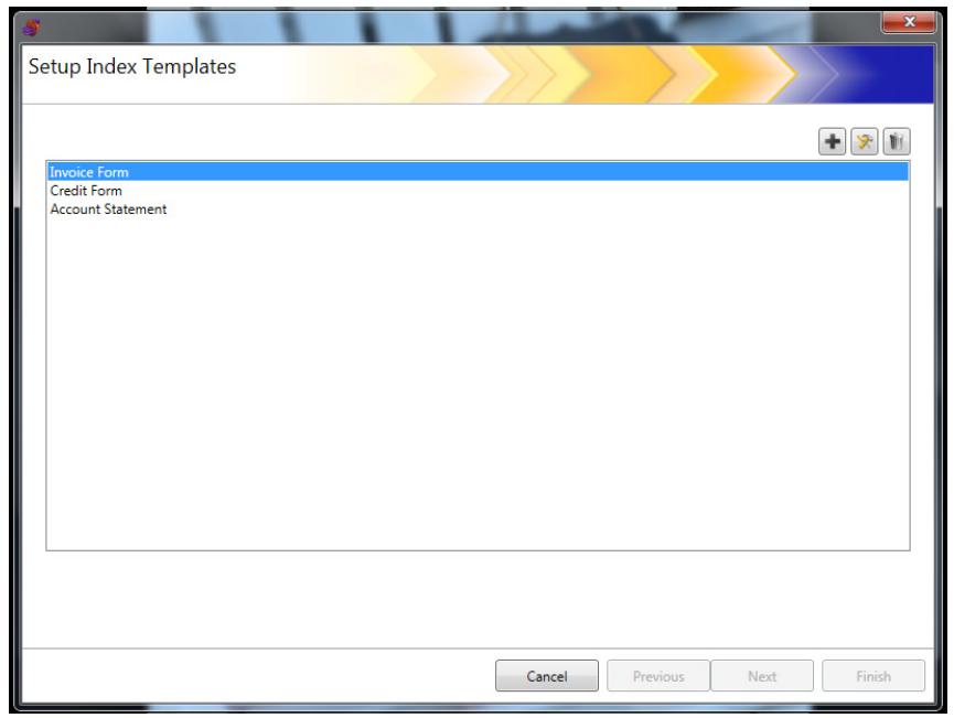 KODAK SCANSTATION 730EX - Setup Index Templates screen - 1
