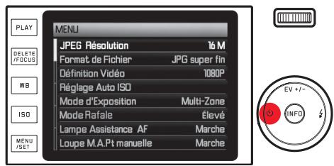 LEICA X TYPE 113 - Sortie d'un sous-menu sans confirmer un paramètre: - 1
