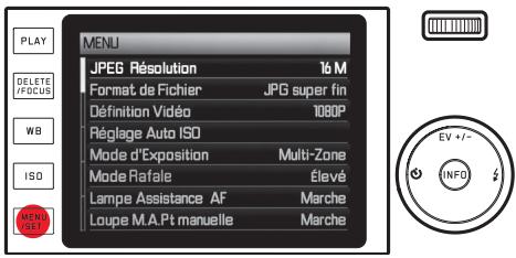 LEICA TL 2 - Affichage du MENU: - 1