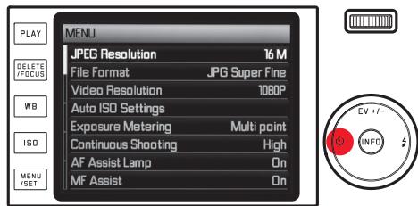 LEICA TL 2 - Een submenu verlaten zonder bevestiging van een instelling: - 1