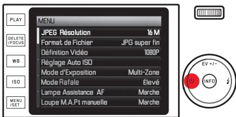 LEICA TL 2 - Sortie d'un sous-menu sans confirmer un paramètre: - 1