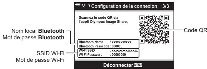 OLYMPUS OM-D E-M1 - Ajustement des réglages pour la connexion à un smartphone - 1