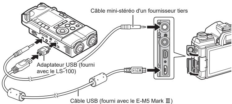OLYMPUS PEN-F - Raccordez l'enregistreur IC. - 1