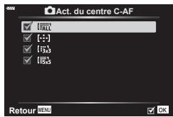 OLYMPUS PEN-F - MENU → ⚙ → A1 → [Sensibilité C-AF 📷] - 4