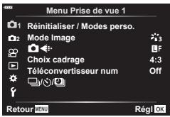 OLYMPUS PEN-F - Utilisation de Menu Prise de vue 1/Menu Prise de vue 2 - 1
