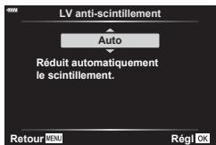 OLYMPUS PEN-F - ■ Réduction du clignotement dans Live View (LV anti-scintillement) - 3