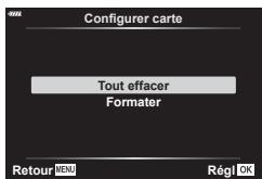 OLYMPUS OM-D E-M1X - Suppression de toutes les images (Configurer carte) - 1