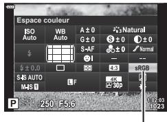 OLYMPUS OM-D E-M1X - Réglage du format de reproduction des couleurs (Espace couleur) - 1