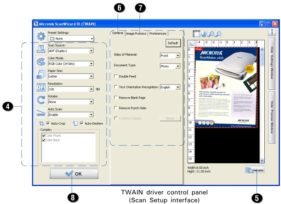Microtek ScanWizard DI (TWAIN) Preset Settings: None Scan Source: ADF (Duplex) Color Mode: RGB Color (24 bits) Paper Size: Letter Resolution: 100 dpi Rotate: None Auto Scan: Enable Auto-Crop Auto-Deskew Complex Color Front Color Back OK General Image Process Preferences Default Sides of Material: Front Document Type: Photo Double Feed Text Orientation Recognition: English Remove Blank Page Remove Punch Hole: Combine Images: Setup Main MICROTEK ScanMaker 3430 High-quality, versatile scanner for your home or office featuring one-click color restoration High quality, versatile scanner for your home or office featuring one-click color restoration Wide quality, versatile scanner for your home or office featuring one-click color restoration Wide quality, versatile scanner for your home or office featuring one-click color restoration Wide quality, versatile scanner for your home or office featuring one-click color restoration Wide quality, versatile scanner for your home or office featuring one-click color restoration Wide quality, versatile scanner for your home or office featuring one-click color restoration Wide quality, versatile scanner for your home or office featuring one-click color extension Wide quality, versatile scanner for your home or office featuring one-click color extension Wide quality, versatile scanner for your home or office featuring one-click color extension Wide quality, versatile scanner for your home or office featuring one-click color extension Wide quality, versatile scanner for your home or office featuring one-click color extension Wide quality, versatile scanner for your home or office featuring one-click color extension Wide quality, versatile scanner for your home or office featuring one-clift color restoration Wide quality, versatile scanner for your home or office featuring one-clift color restoration Wide quality, versatile scanner for your home or office featuring one-clift color restoration Wide quality, versatile scanner for your home or office featuring one-clift color restoration Wide quality, versatile scanner for your home or office featuring one-clift color restoration Wide quality, versatile scanner for your home or office featuring one-clift color restoration Wide quality, versatile scanner for your phone or office using a single device with a computer icon. The computer icon is designed to be used in the design tool. The computer icon is designed to be used in the design tool. The computer icon is designed to be used in the design tool. The computer icon is designed to be used in the design tool. The computer icon is designed to be used in the design tool. The computer icon is designed to be used in the design tool. The computer icon is designed to be used in the design tool. The computer icon is designed to be used in the design tool. The computer icon is designed to be not used in this view. Width: 8.50 inch Height: 11.00 inch Preview Window TWAIN driver control panel (Scan Setup interface)