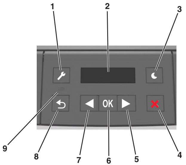 LEXMARK B2650DW - Utilisation du panneau de commandes de l'imprimante - 1