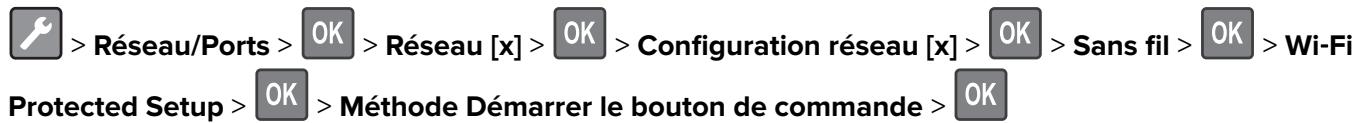 LEXMARK C2425DW - Utilisation de la méthode PBC (Push Button Configuration, configuration des boutons de commande) - 1