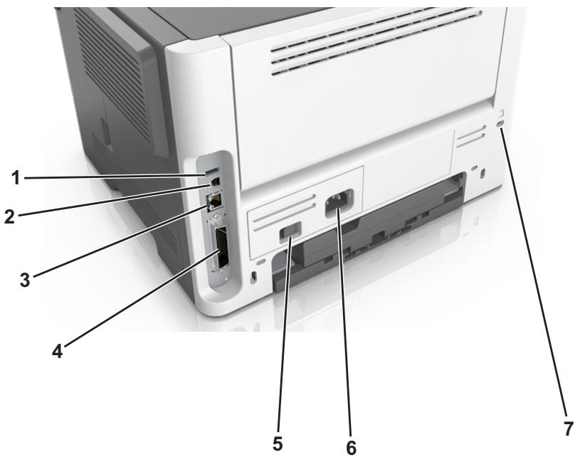 LEXMARK MS417DN - Connexion des câbles - 1